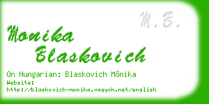 monika blaskovich business card
